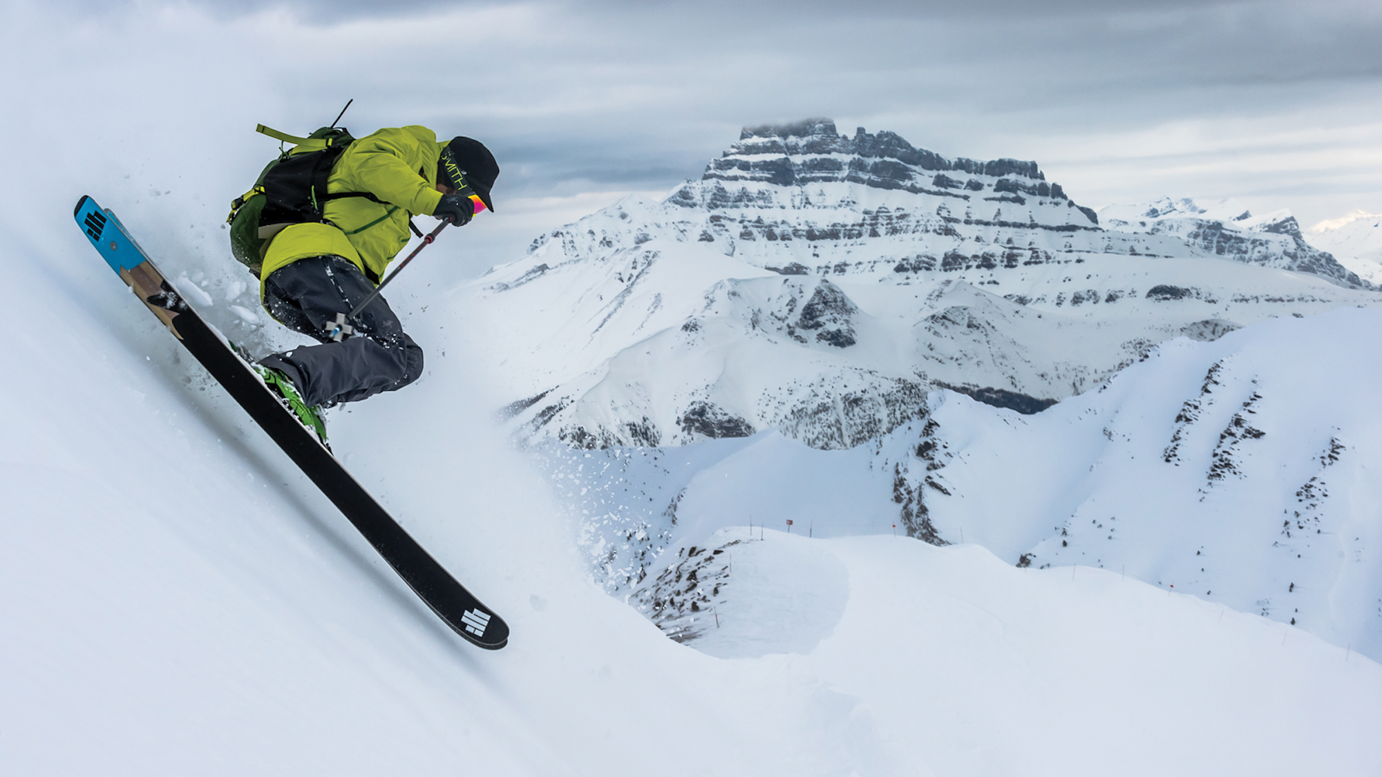 Skier Eric Hjorliefson Skiing at Lake Louise, Alberta CAD