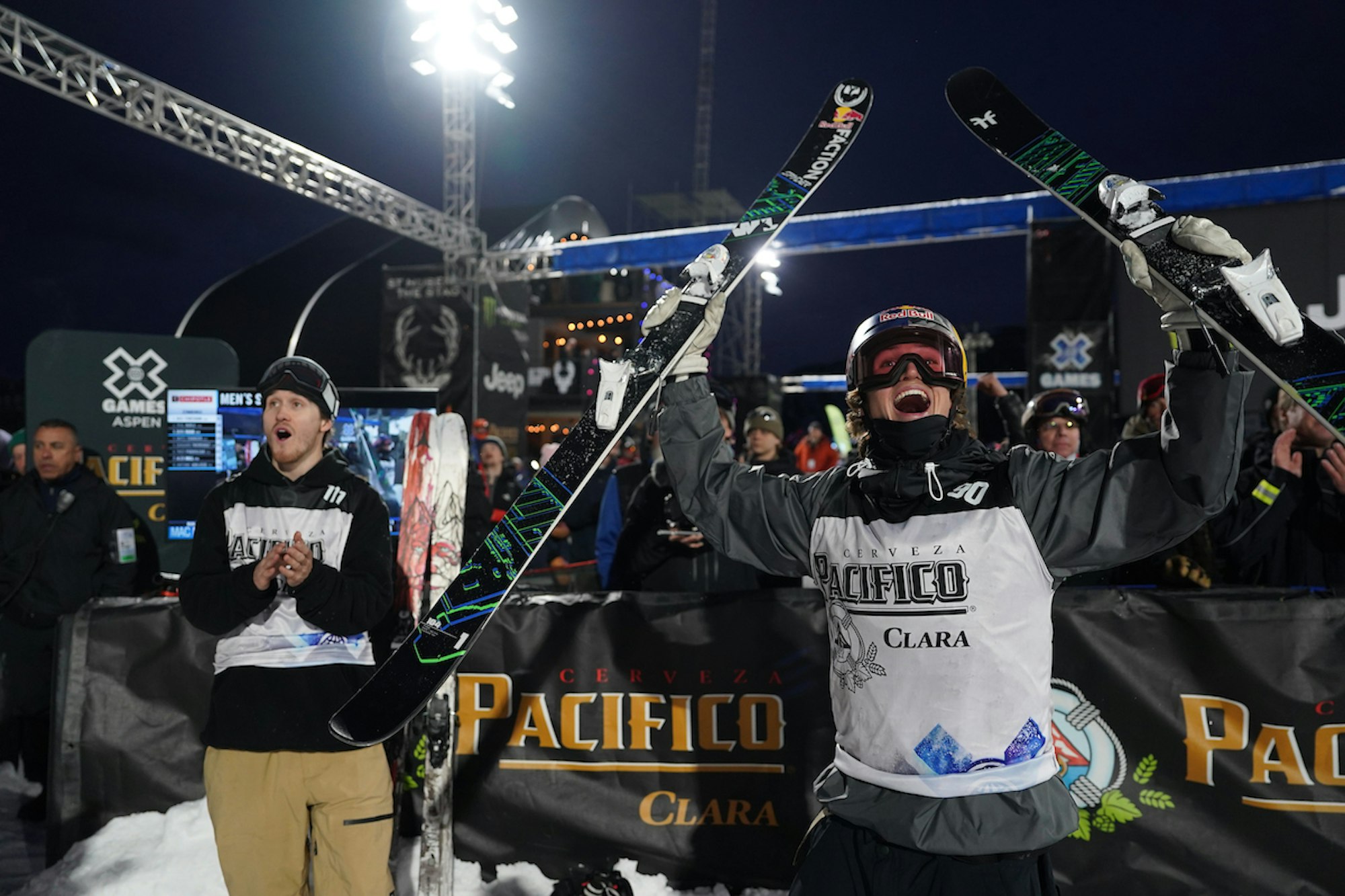 Skier Mac Forehand at the base at X games aspen