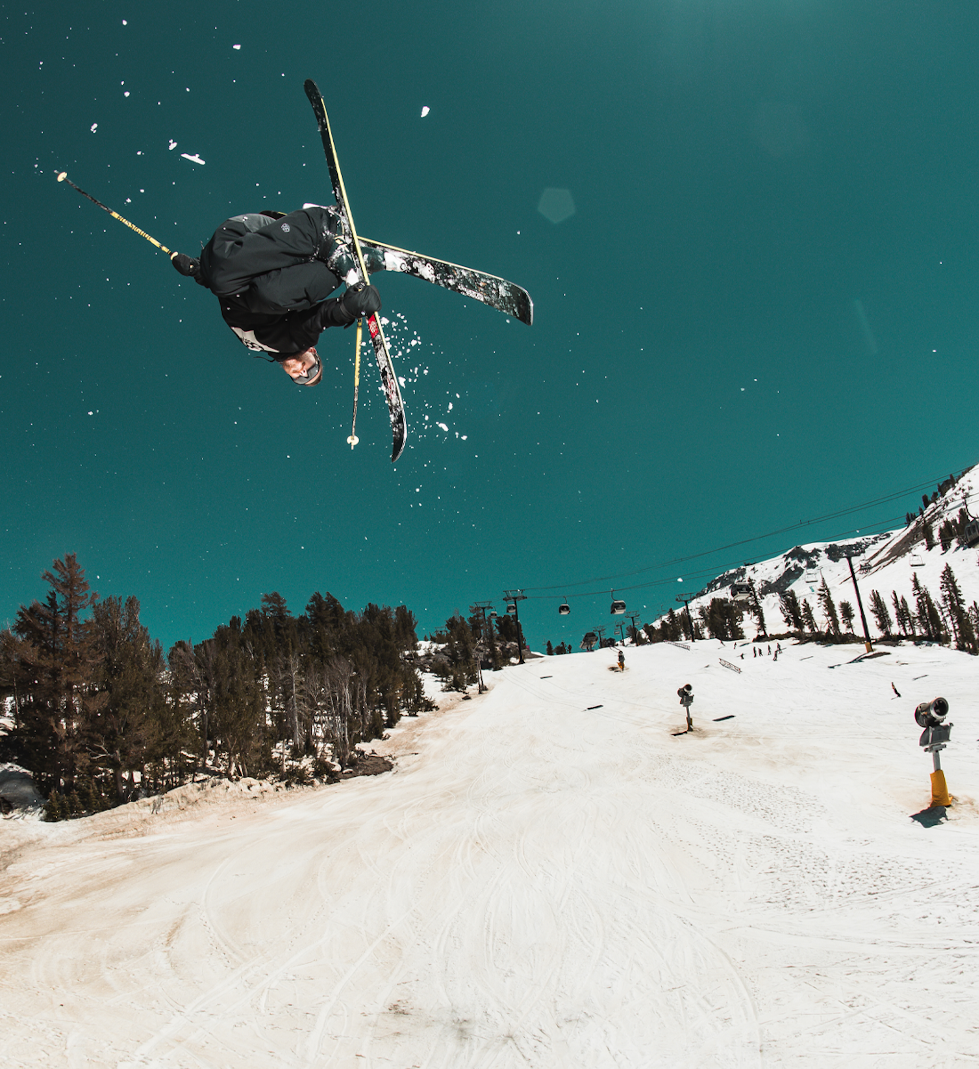 Skier Parker White in Mammoth, CA