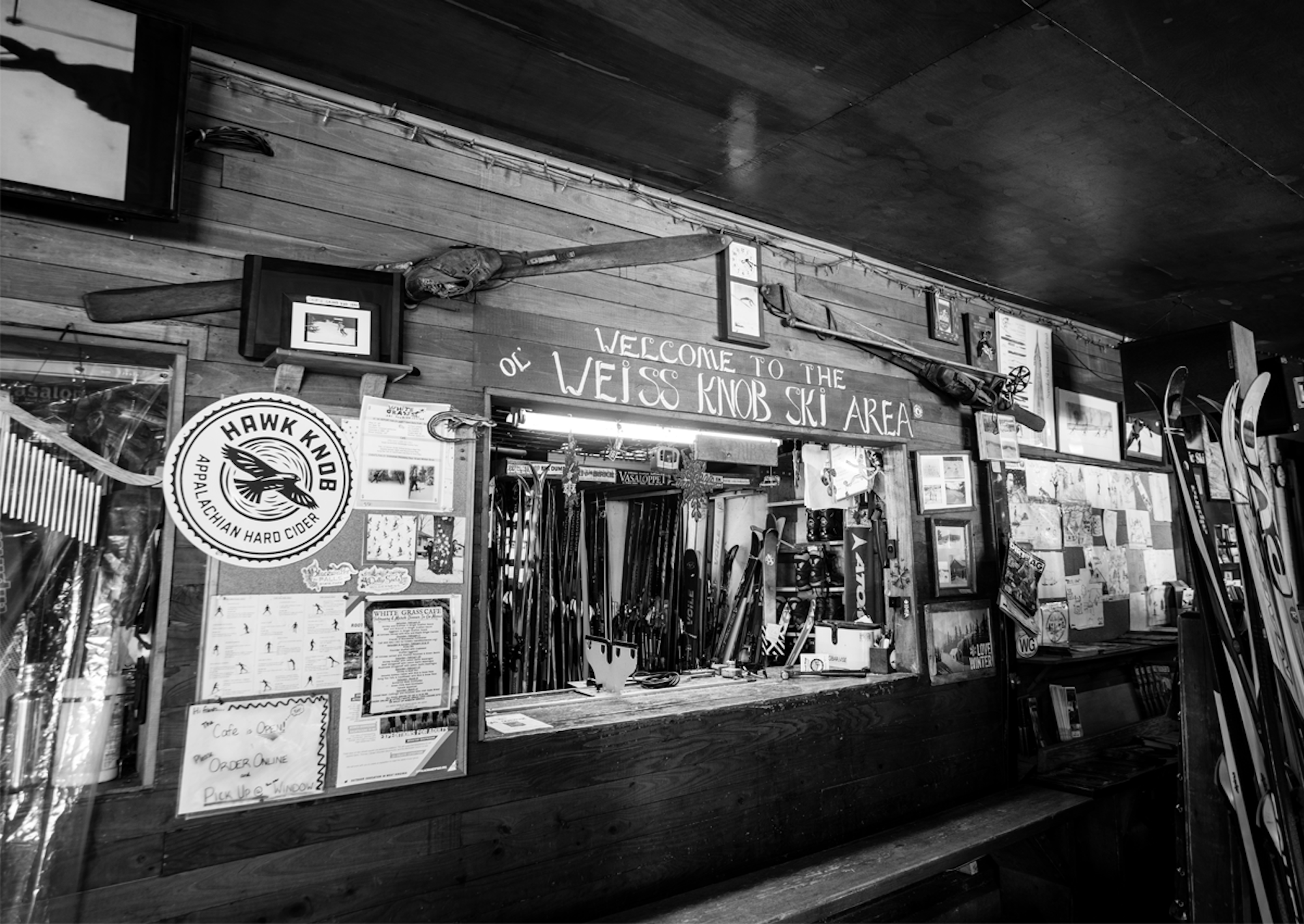 Ski rental counter at Weiss knob ski area