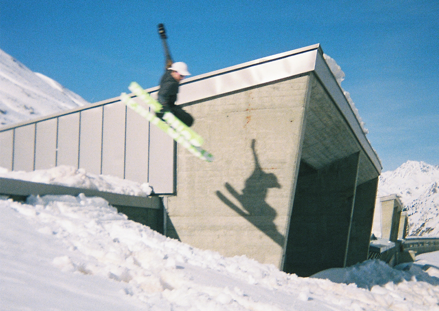 Skier on ON3P skis catching air