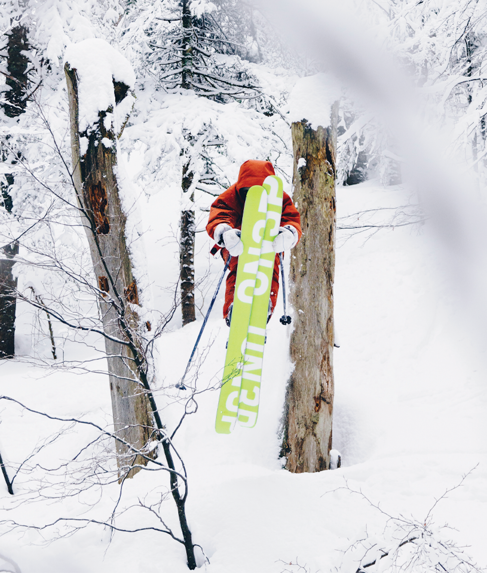 Skier Alice Mitchell on ON3P skis in Saint Bernard Tunnel, CHE