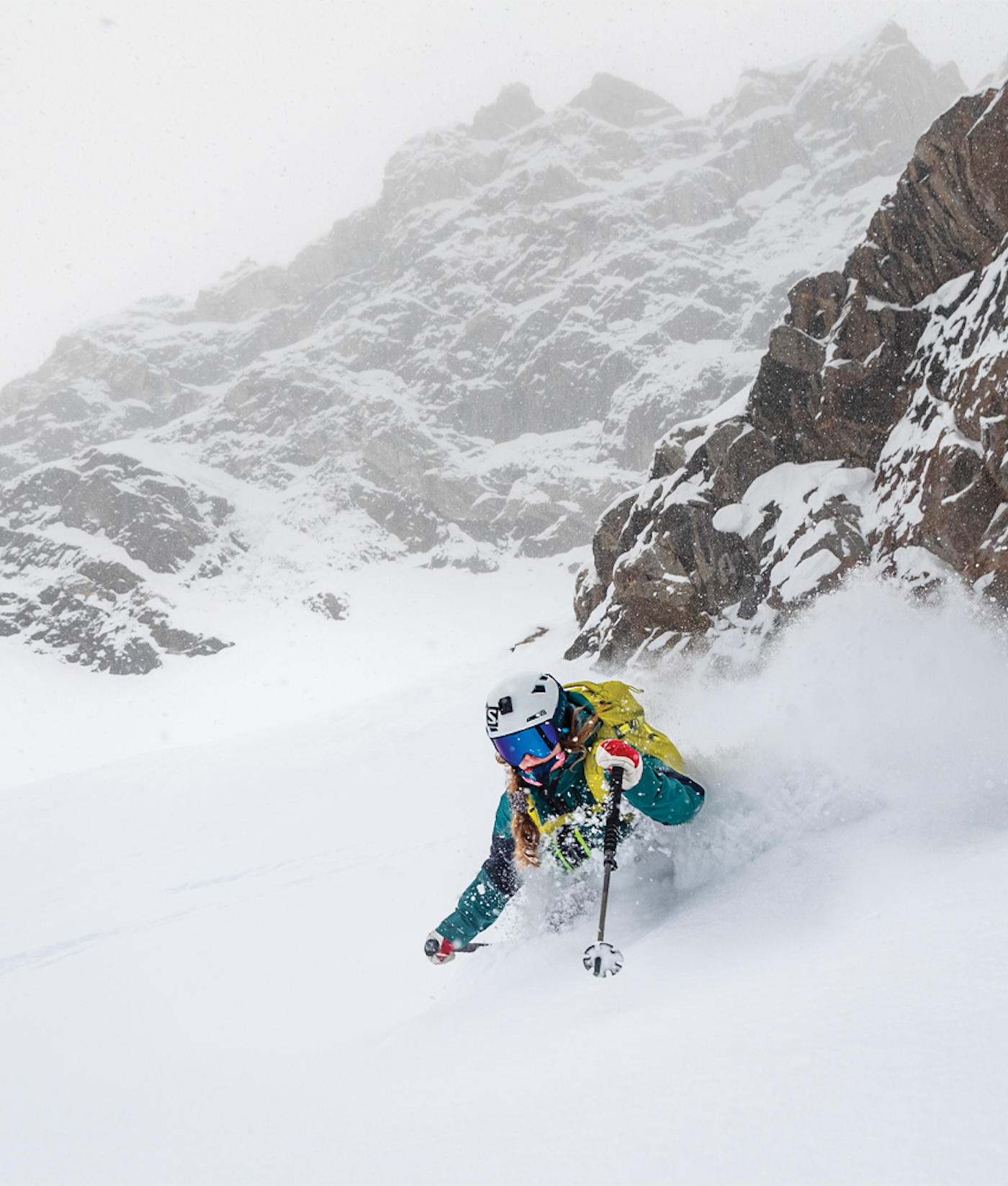 Skier Mali Noyes in the Teton Backcountry, WY