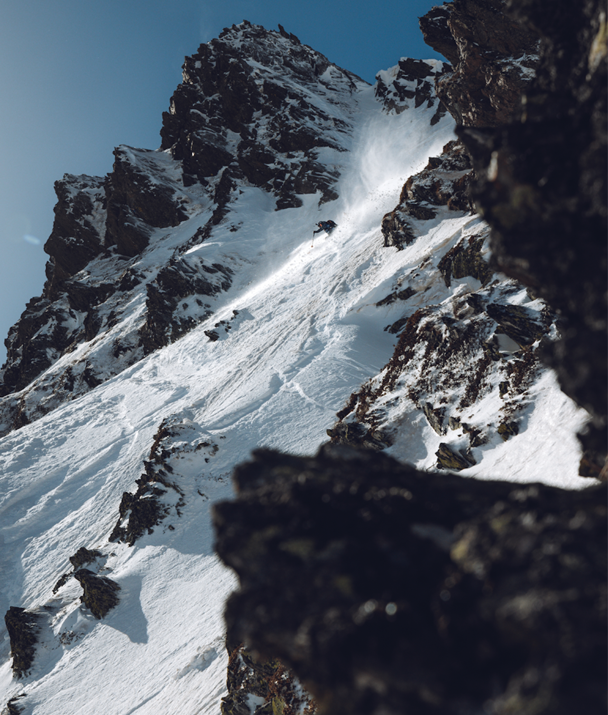 Skier Cooper Bathgate in Ordino Arcalis, AND