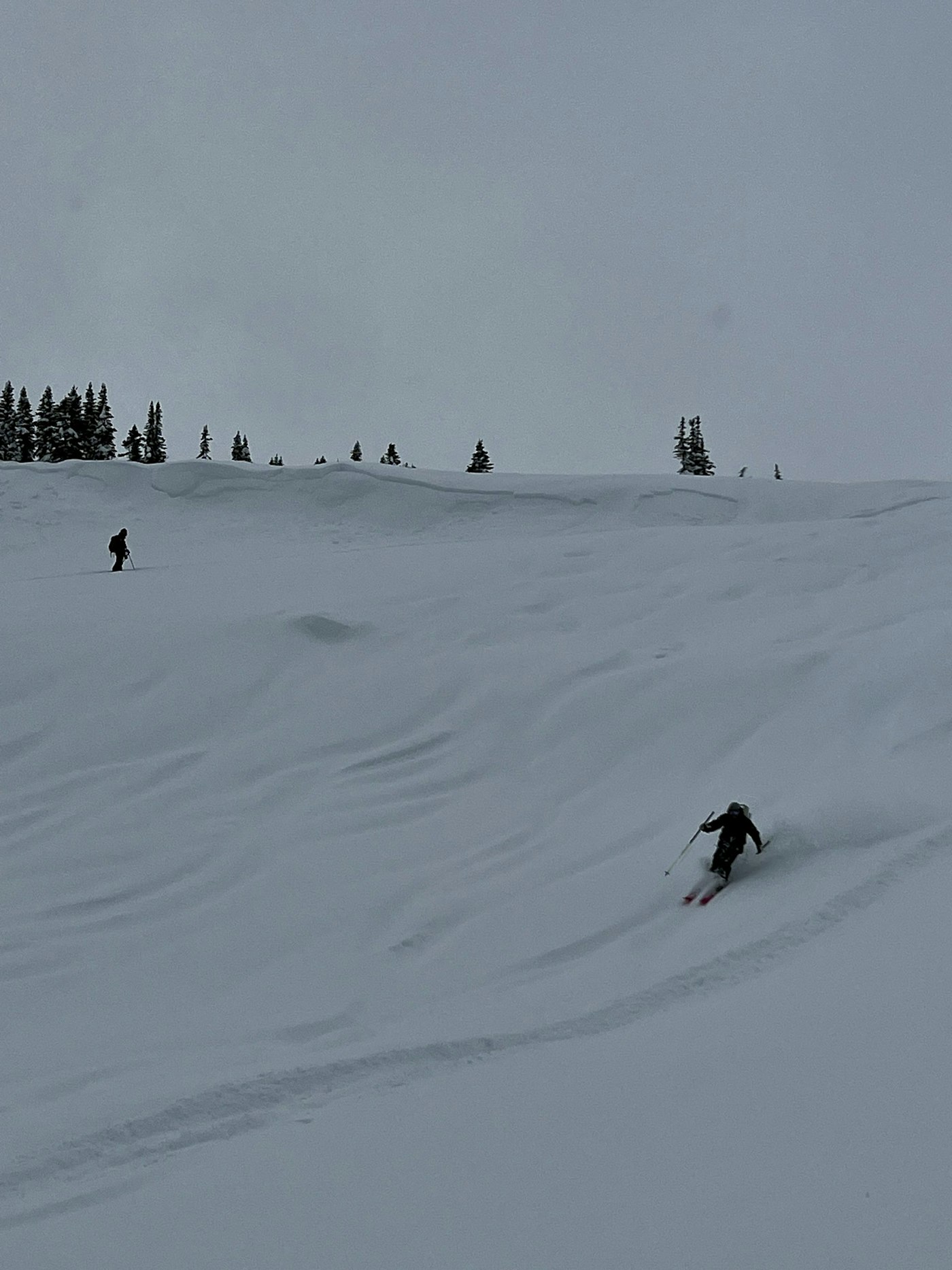 Skiers from Meadow Lodge skiing the backcountry
