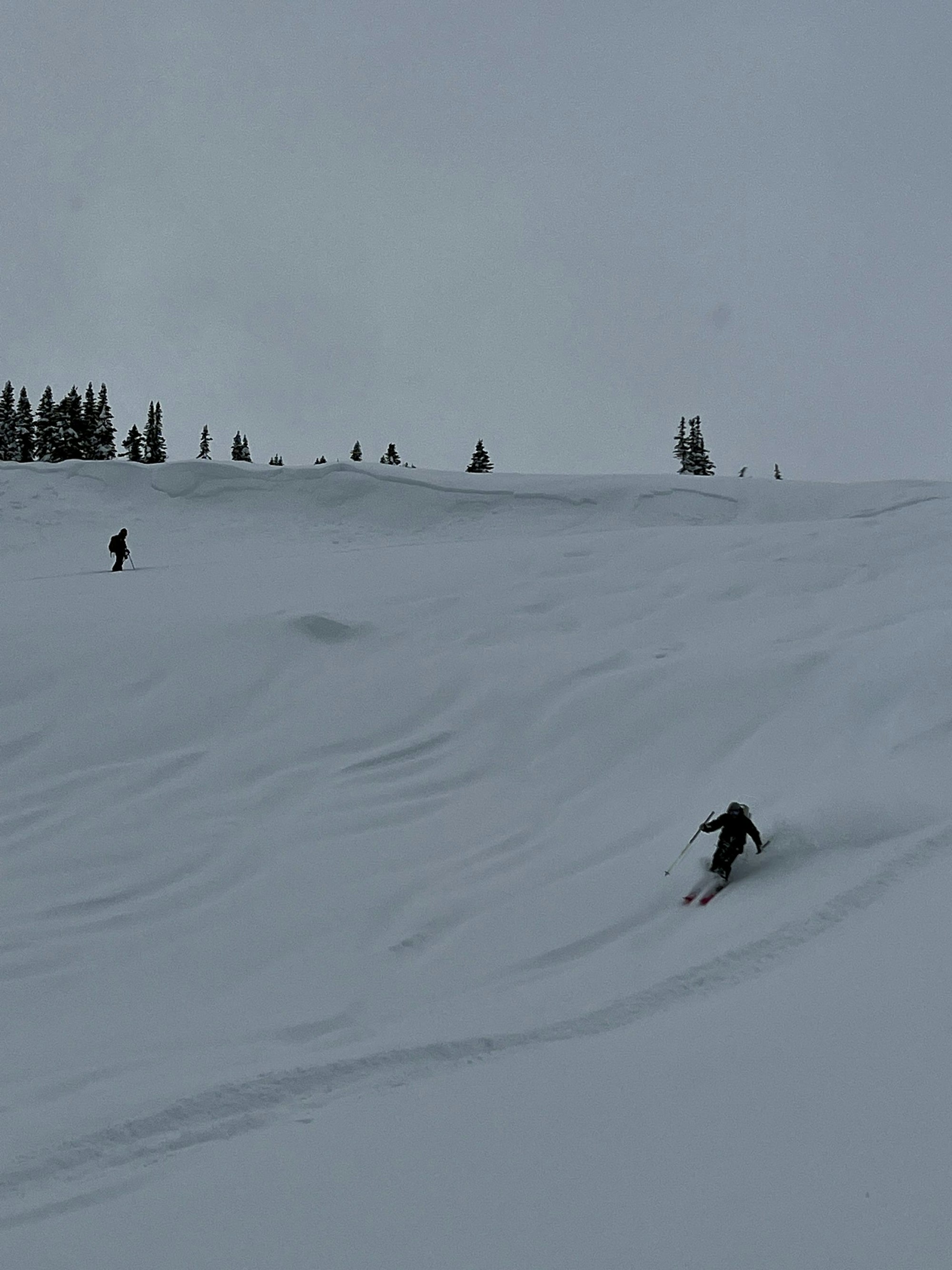 Skiers from Meadow Lodge skiing the backcountry