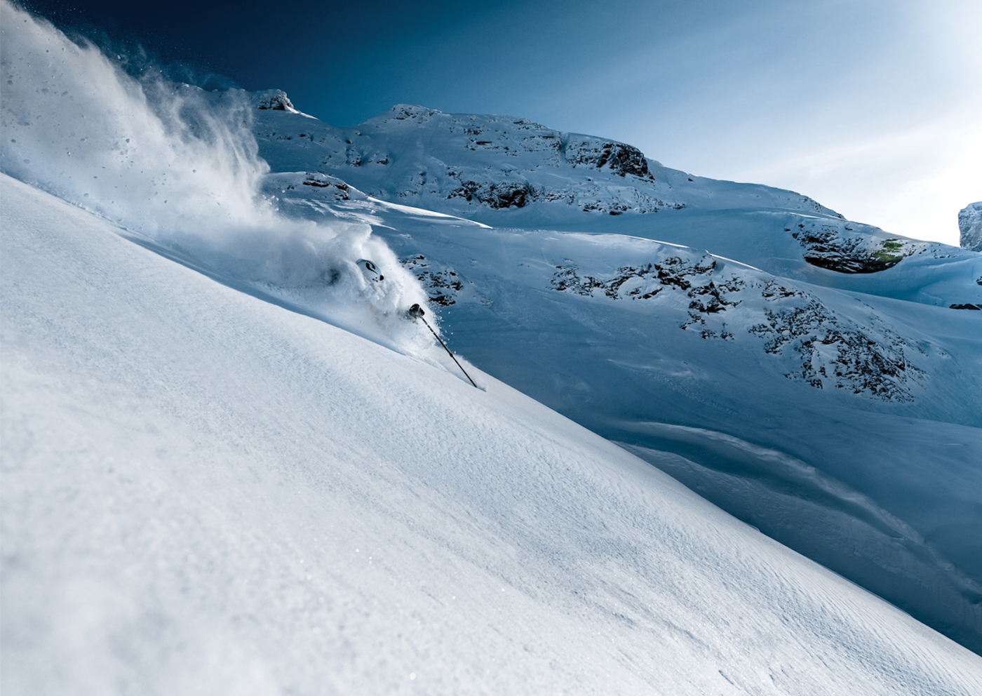 Skier Manss Larsson in Engelberg, CHE