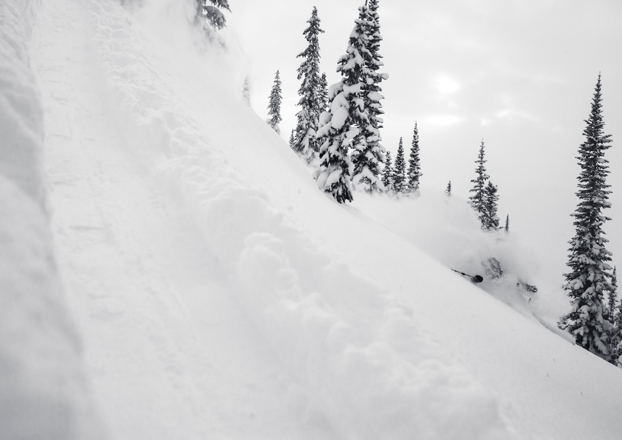 Skier Lane Clark at Snowfall Lodge, BC
