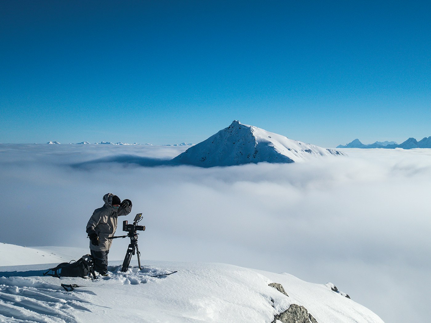 Photographer Scott Gaffney in the Esplanade Range in BC