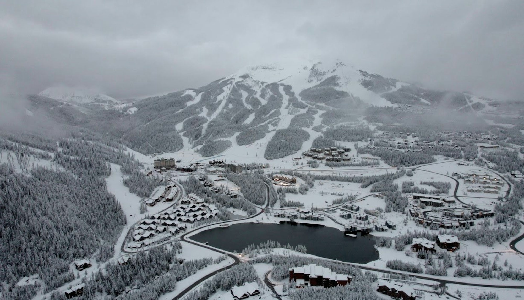 Birds Eye view of big sky ski resort