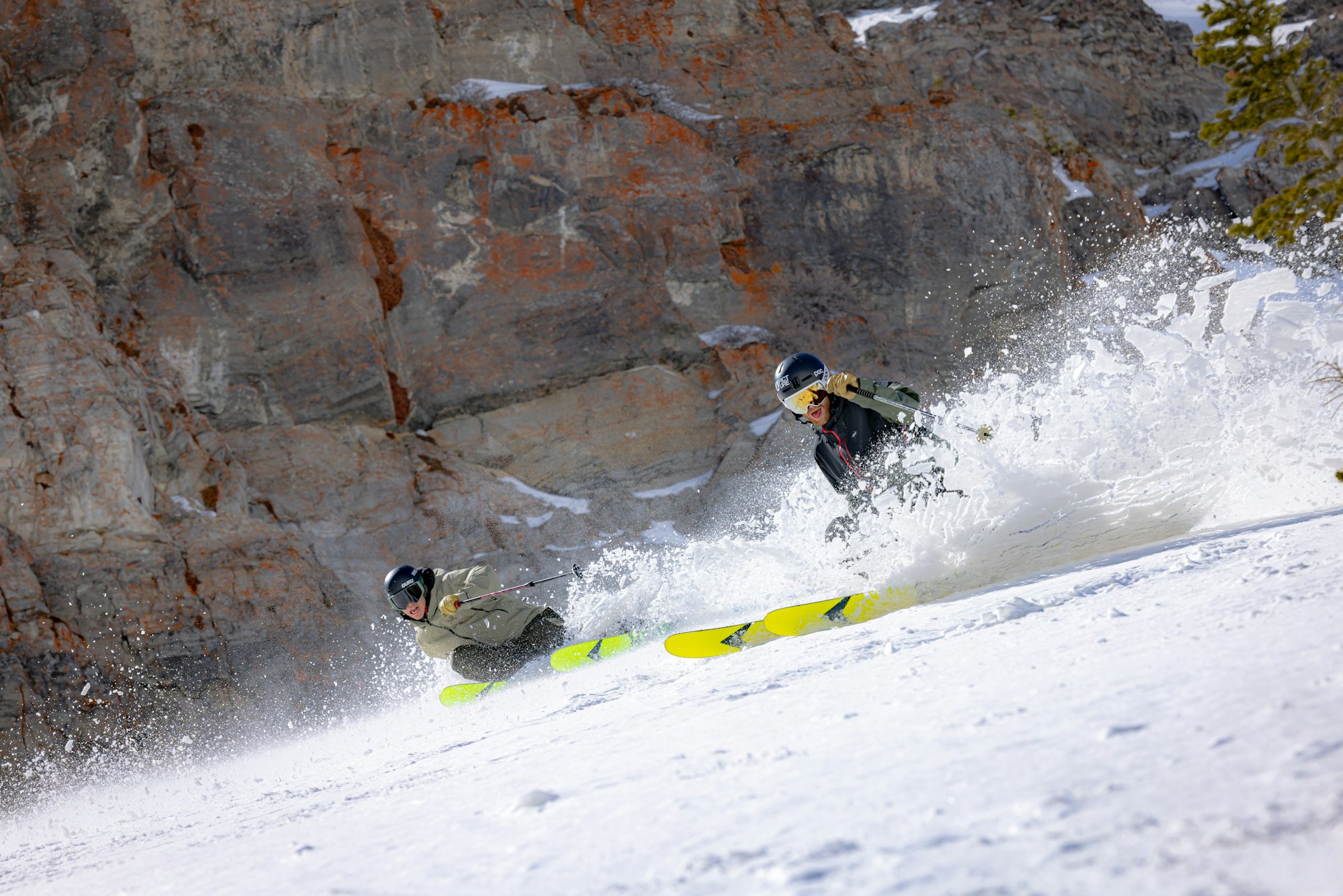 Skiers Will Goneau and Sander Hadley