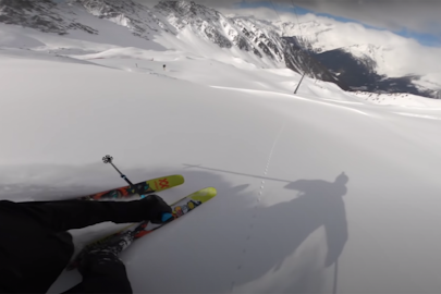 Markus Eder lives out every skier's dream: Riding an empty ski resort