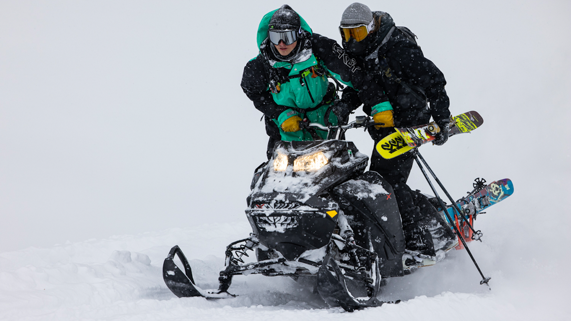 Get a behind-the-scenes look at what it takes to film sled skiing with Torin, Karl and Colby