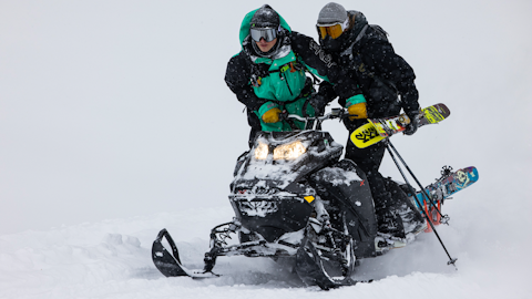 Get a behind-the-scenes look at what it takes to film sled skiing with Torin, Karl and Colby