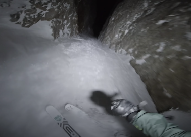 Death over rappelling: Skiing a midnight chute with Nikolai Schirmer