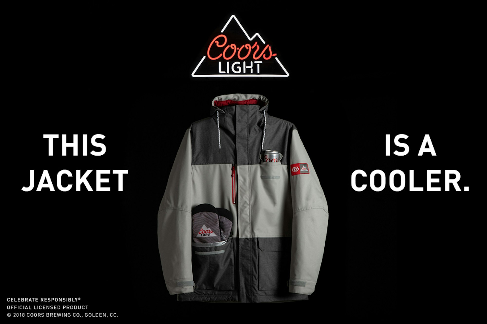 Enter to win a free 686 x Coors Light Sixer Jacket and neon Coors Light sign