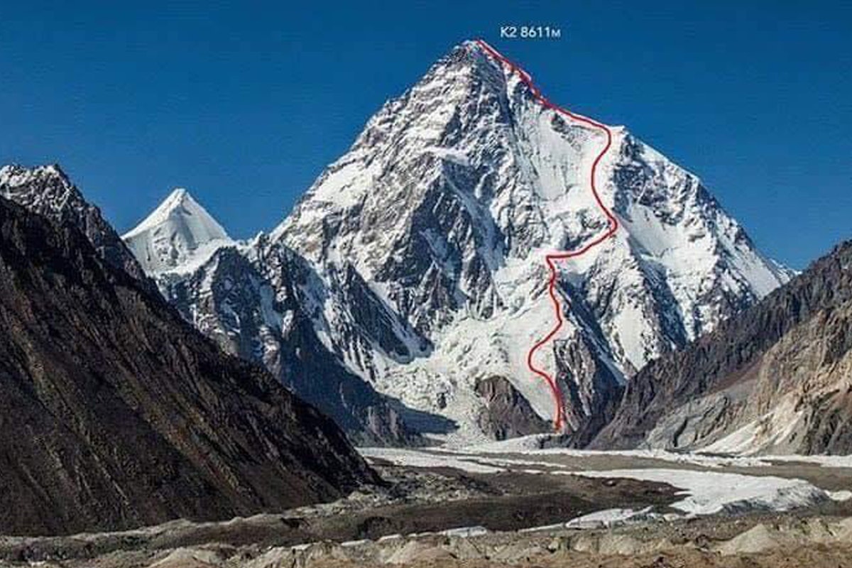 Polish mountaineer Andrzej Bargiel is the first to ski from summit of K2