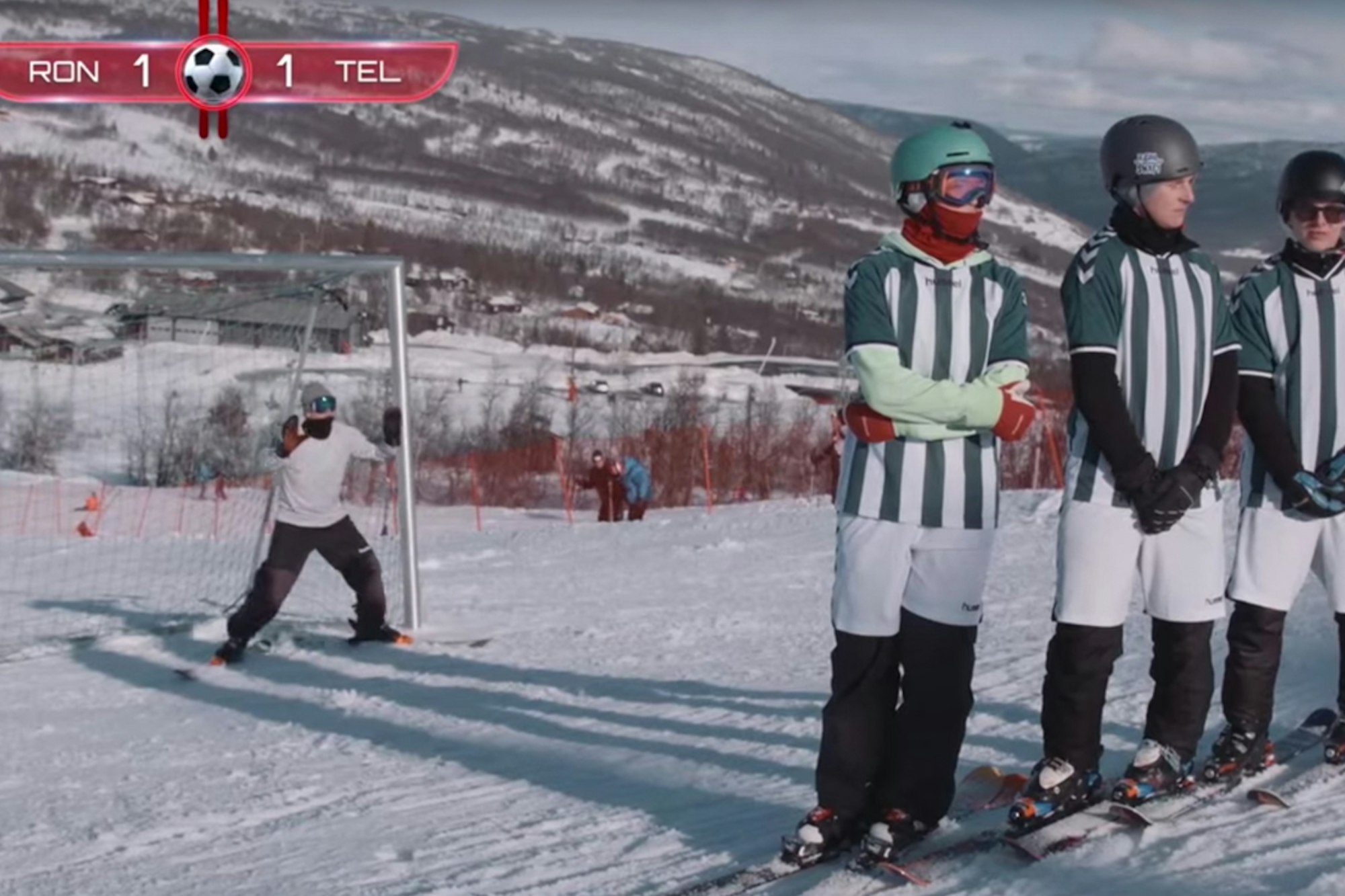 World Cup soccer meets downhill skiing in this crazy video