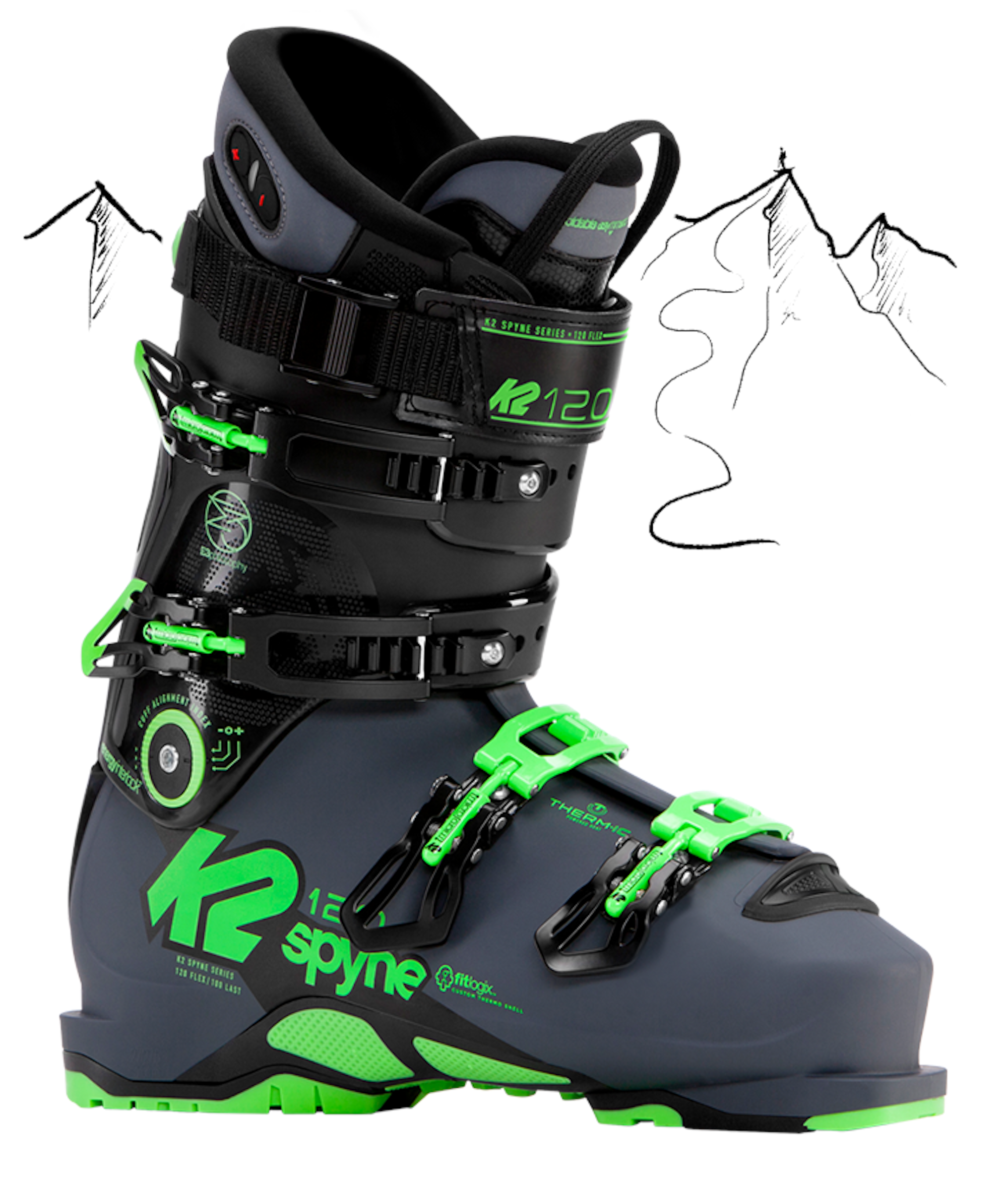 スキー 26-26.5 K2 Spyne 120 Gear Spotlight: K2 Spyne 120 Heat Boots 2017-2018