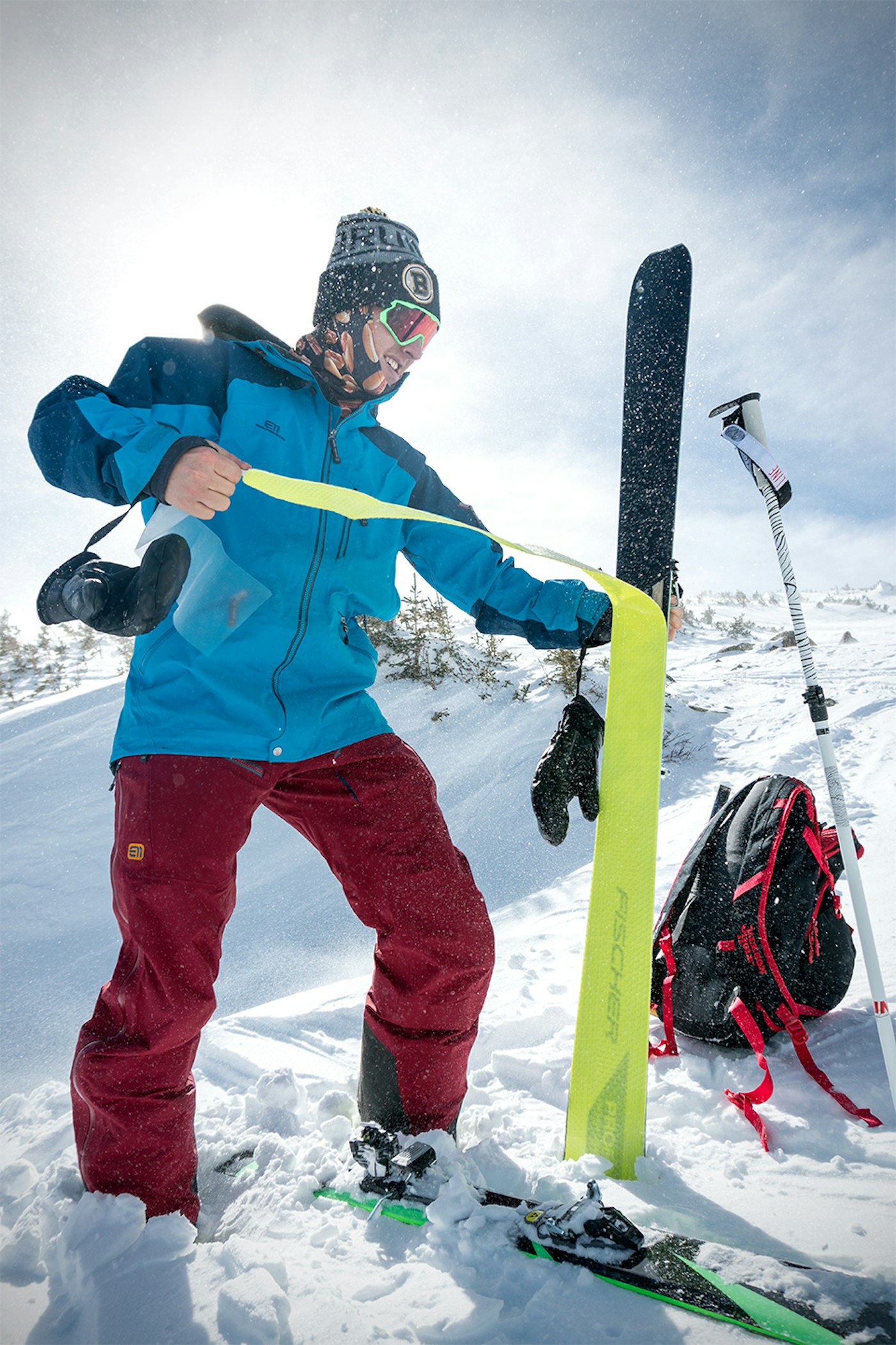 The writer sports the Bec de Rosses kit on a ski tour around Colorado's Berthoud Pass in January, 2017. Photo by Matt Berkowitz. See the full line-up of Elevenate jackets and pants, here.