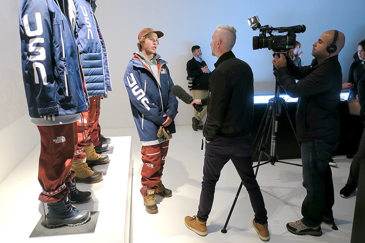 Aaron Blunck is usually in front of the cameras with skis on his feet—not on Monday night.