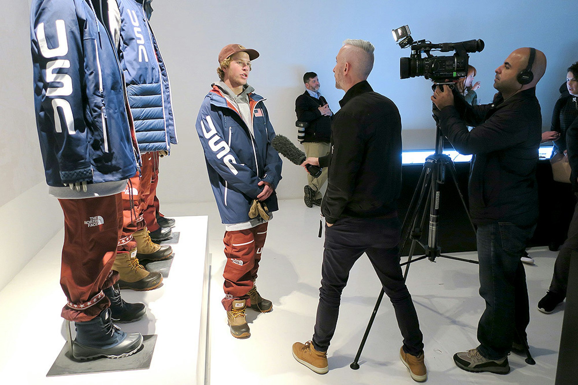 Aaron Blunck is usually in front of the cameras with skis on his feet—not on Monday night.