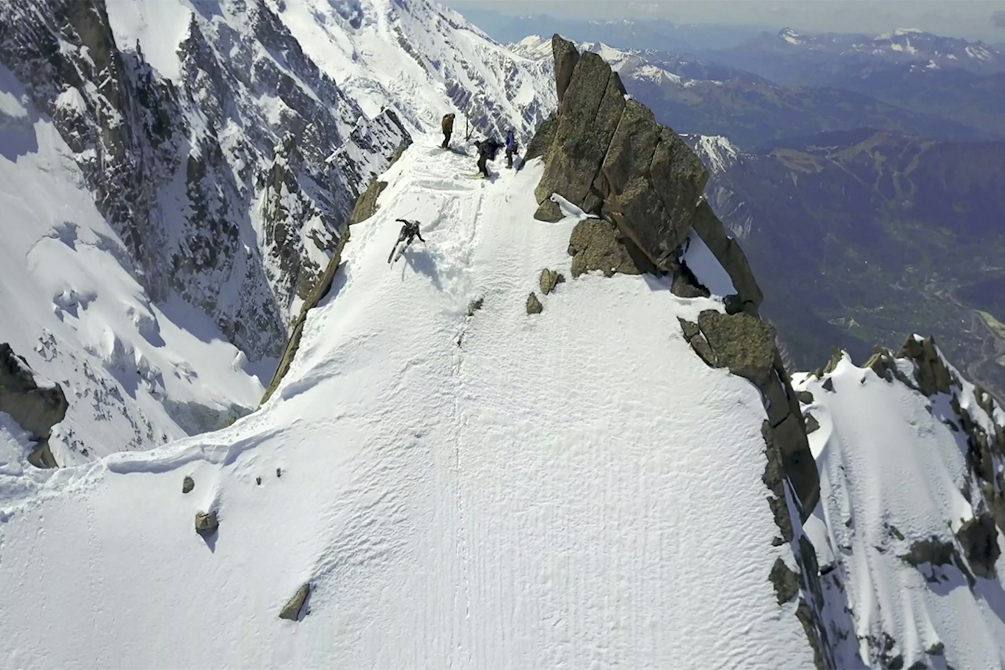 Markus Eder captures insane drone and POV footage while skiing in Chamonix