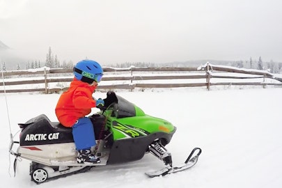 Dave Treadway's three-year-old son, Kasper, is a skiing and snowmobiling master