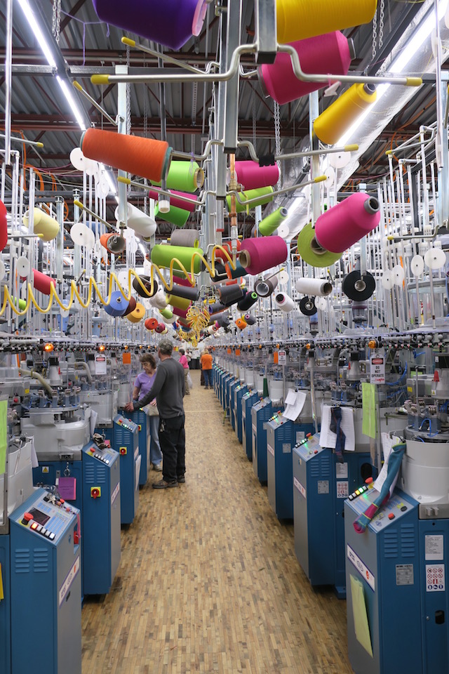We took a tour through Darn Tough Vermont's sock mill and it was