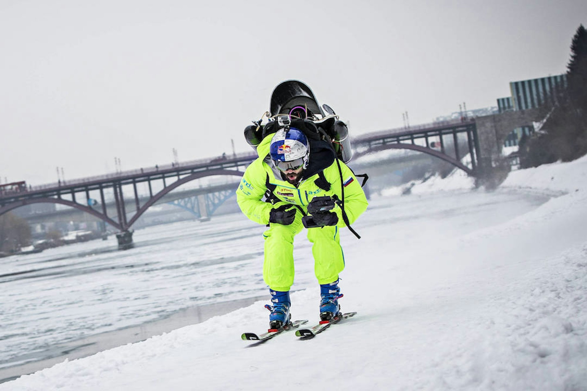 Jetpack-skiing through the streets of Slovenia? Heck. Yes.