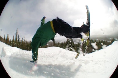 Watch some of the best skiers on Earth go ham in a custom park