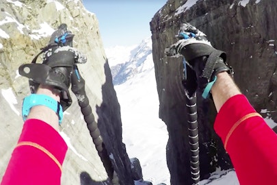 Crazy Frenchman skis mega-couloir like there's no tomorrow
