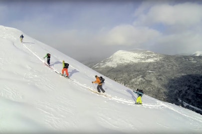 Weekend warrior Ben Leoni takes advantage of big-mountain terrain in Quebec