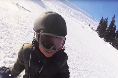 Dad says, "No!" Little kid hits terrain park jump anyways. Result is pure gold.
