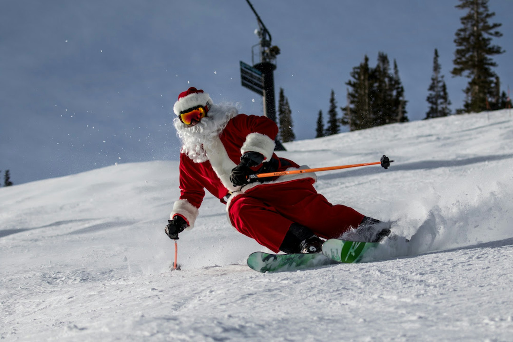 These skiing Santas are totally psyched about Christmas