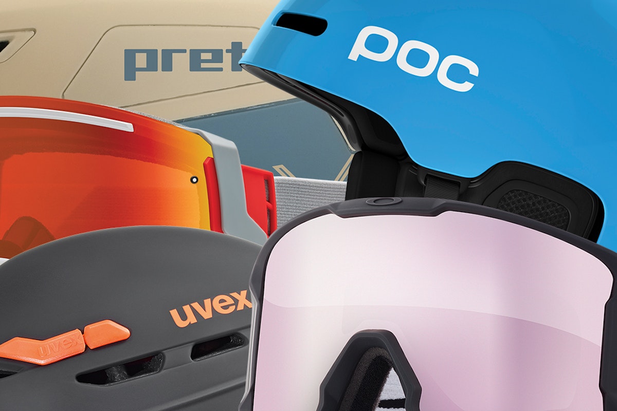 Gear: Four helmets and four goggles for skiing out of bounds