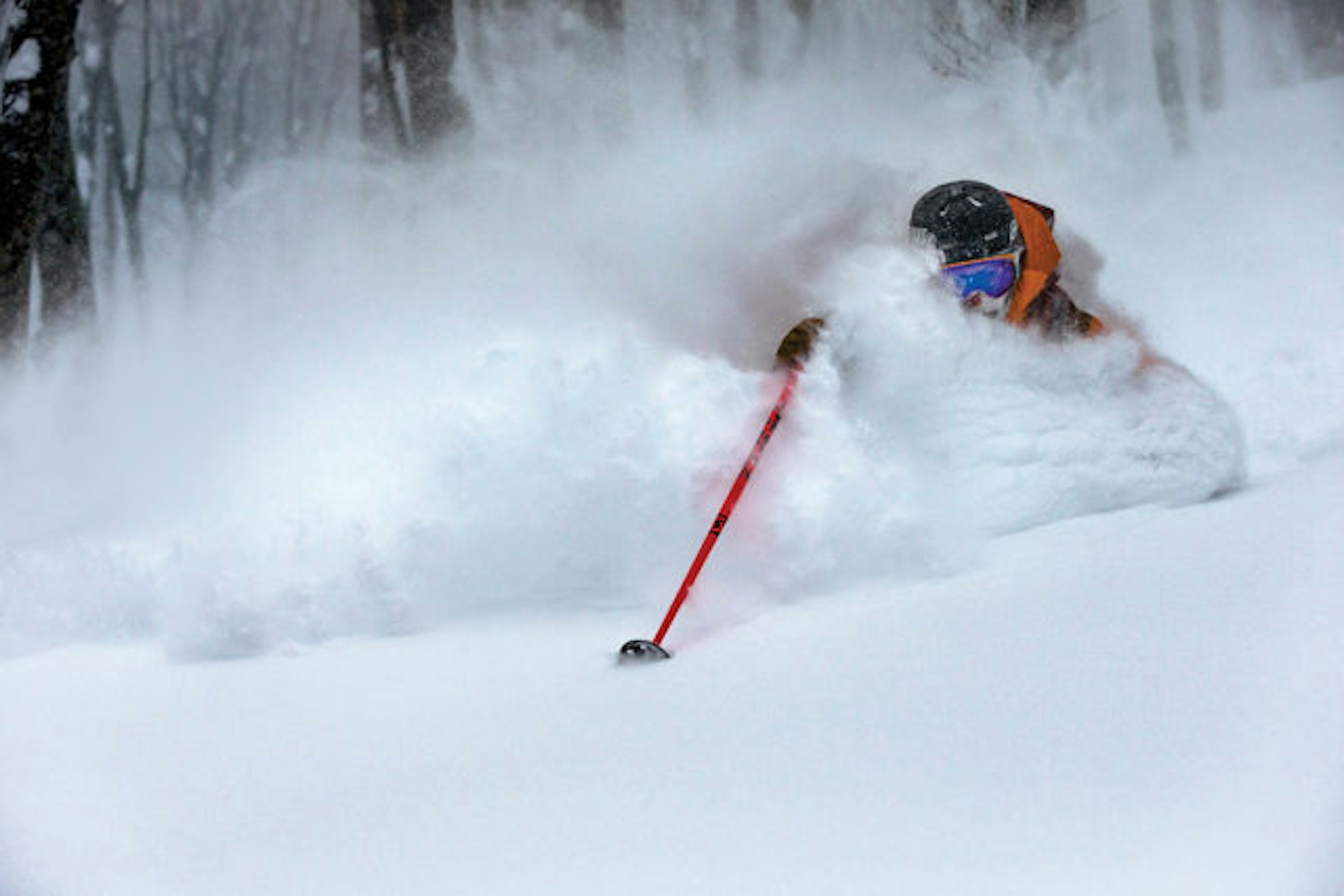 KC Deane skiing in Myoko