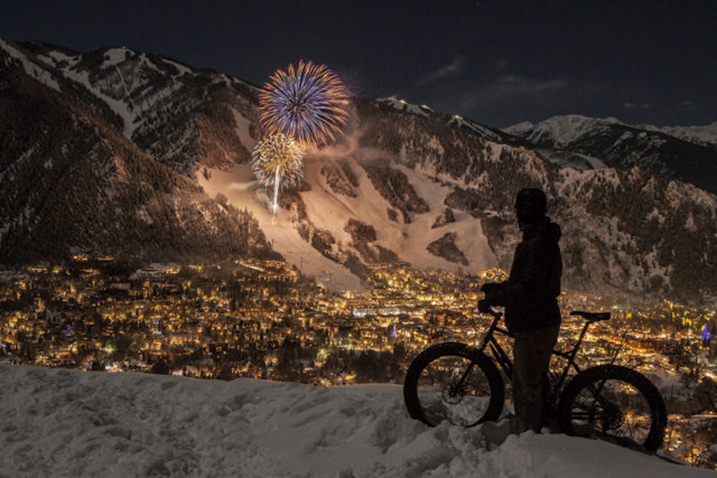 wwwMattpowerphotography.comNYE Fireworks over aspenSelf portrait