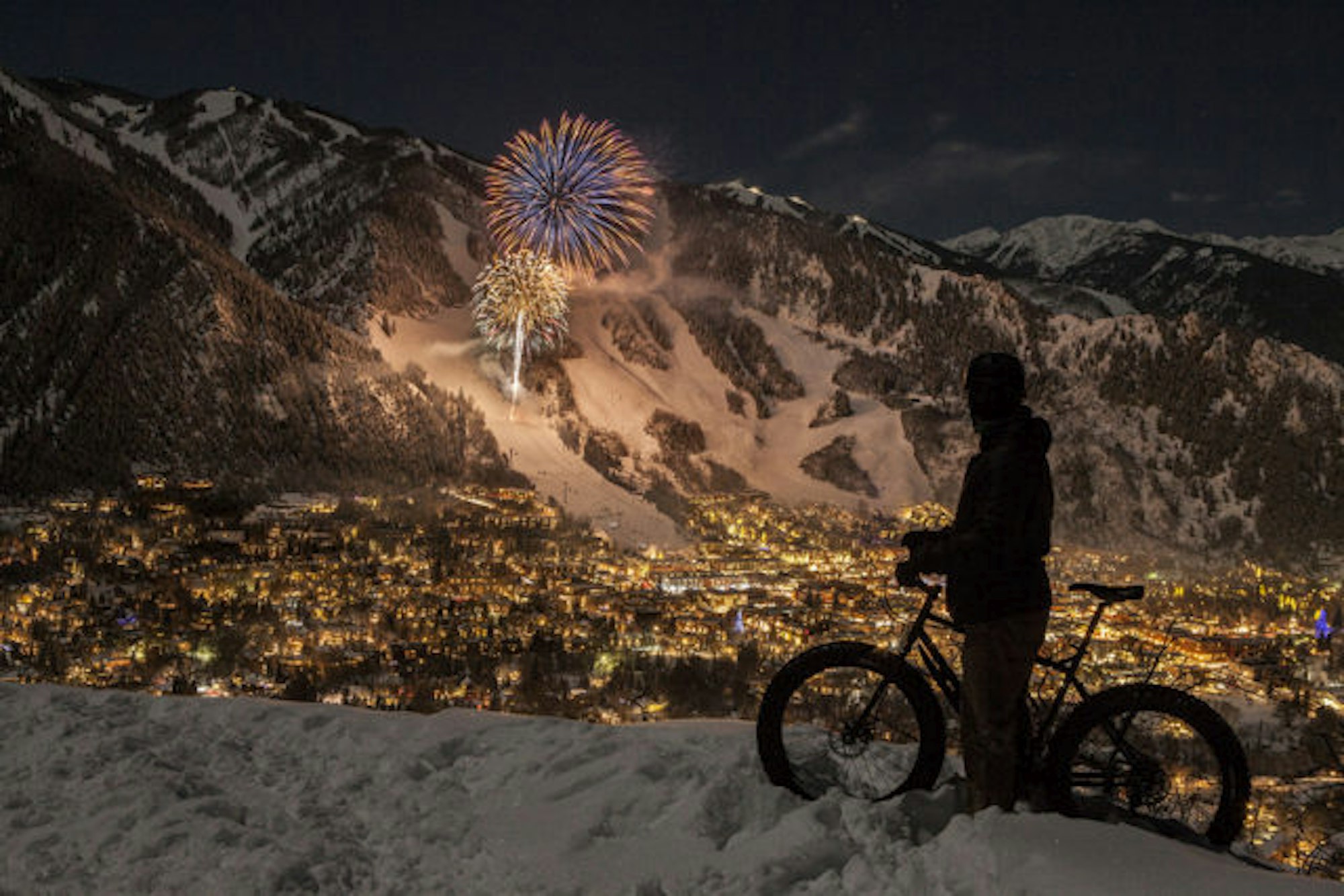 wwwMattpowerphotography.comNYE Fireworks over aspenSelf portrait