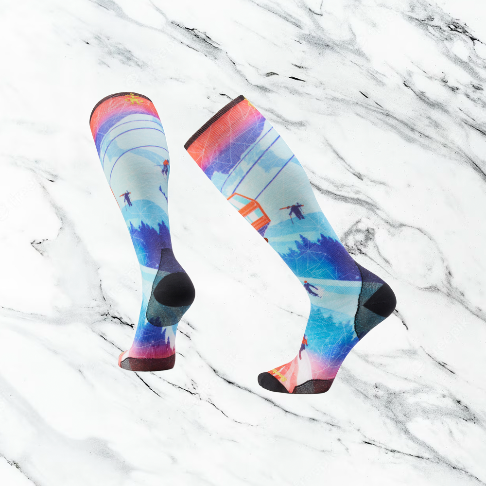 Smartwool Ski Zero Cushion Ski Day Print OTC Socks