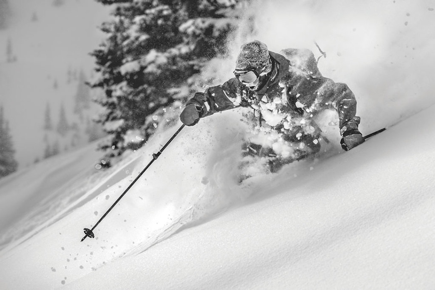 Austin Johnson skis East Vail Sidecountry