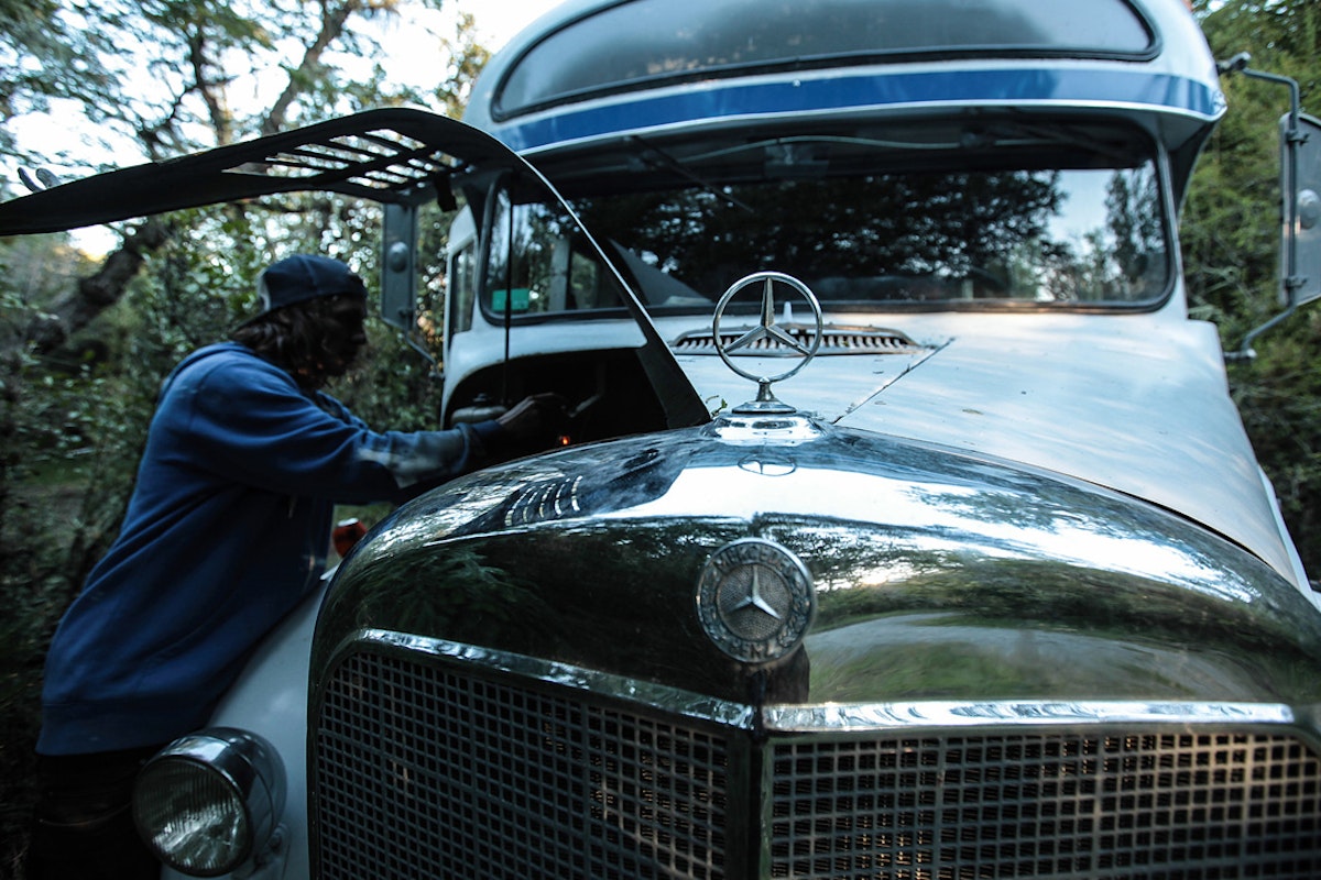 This 1966 Mercedes-Benz school bus wants to take you skiing in Argentina