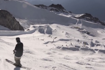 Teal Harle rips Whistler Blackcomb's Horstman Glacier after 40-foot winter