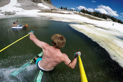This backcountry pond-skimming video is an instant classic