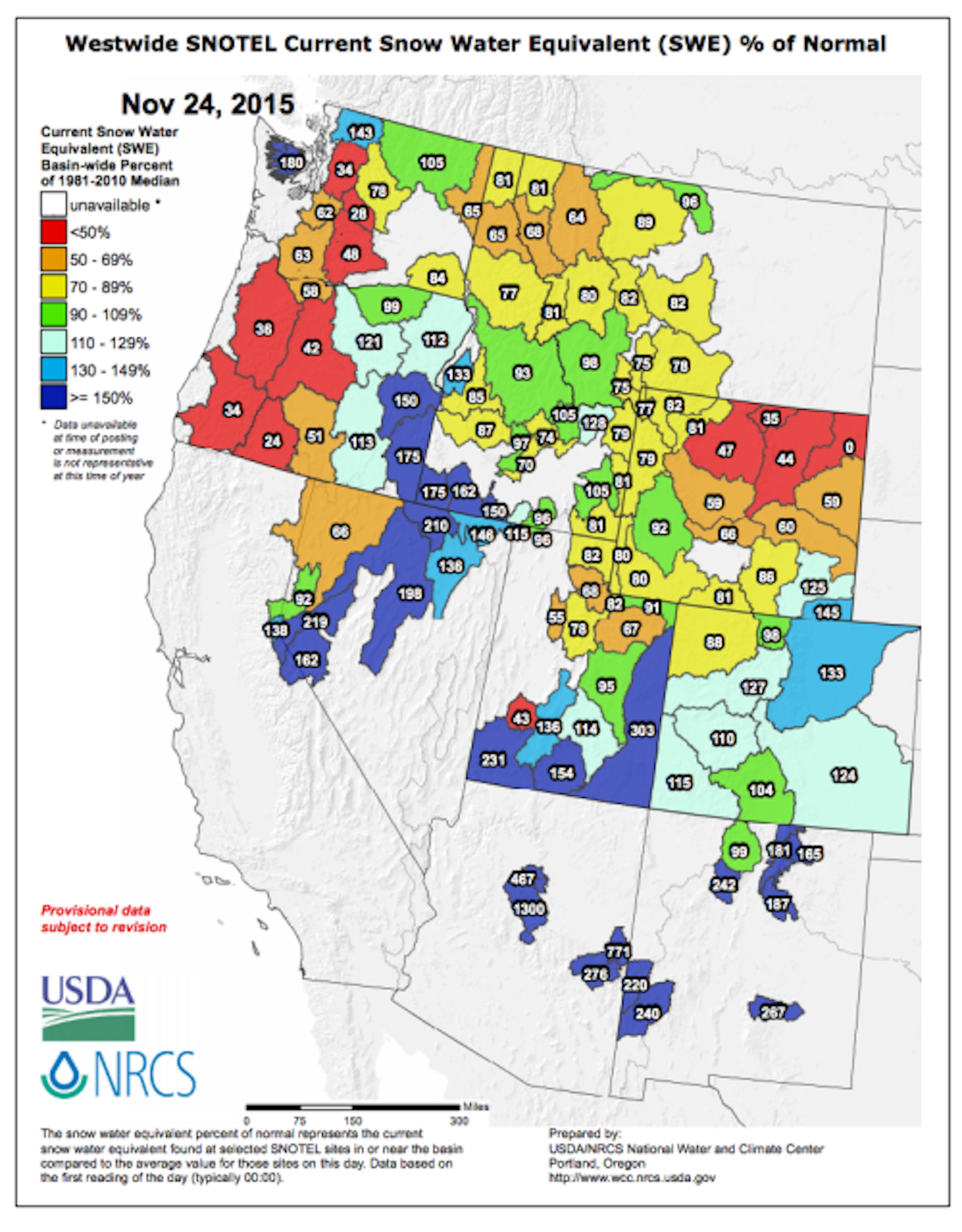 SNOTEL Snowpack Nov 24