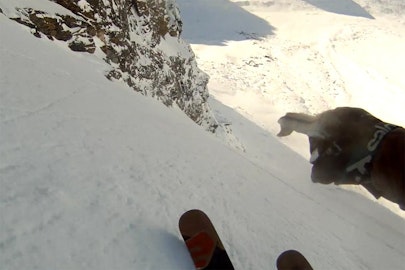 Andreas Fransson and Morgan Salén ski beautiful lines in the Lyngen Alps
