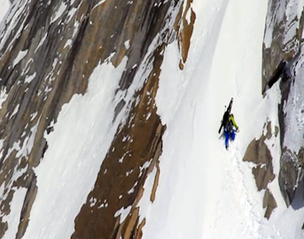 Andreas Fransson skis the super exposed Whillans Ramp in new trailer