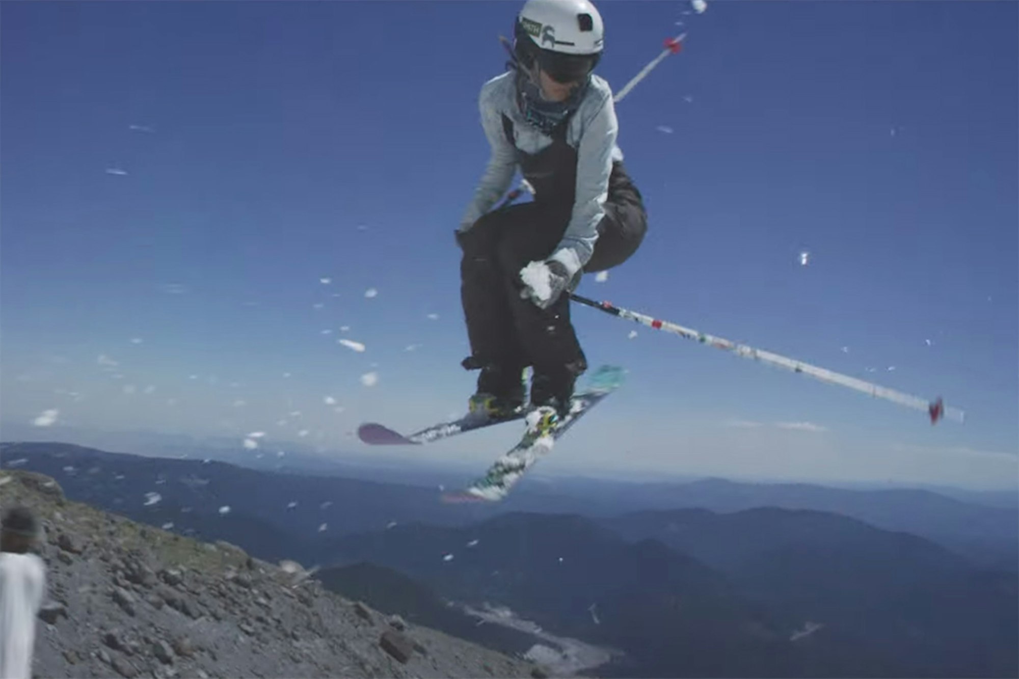 Watch big-mountain duo Angel Collinson and Hadley Hammer try their luck in the terrain park