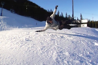 Pär "Peyben" Hägglund flows through the park at Funäsdalen