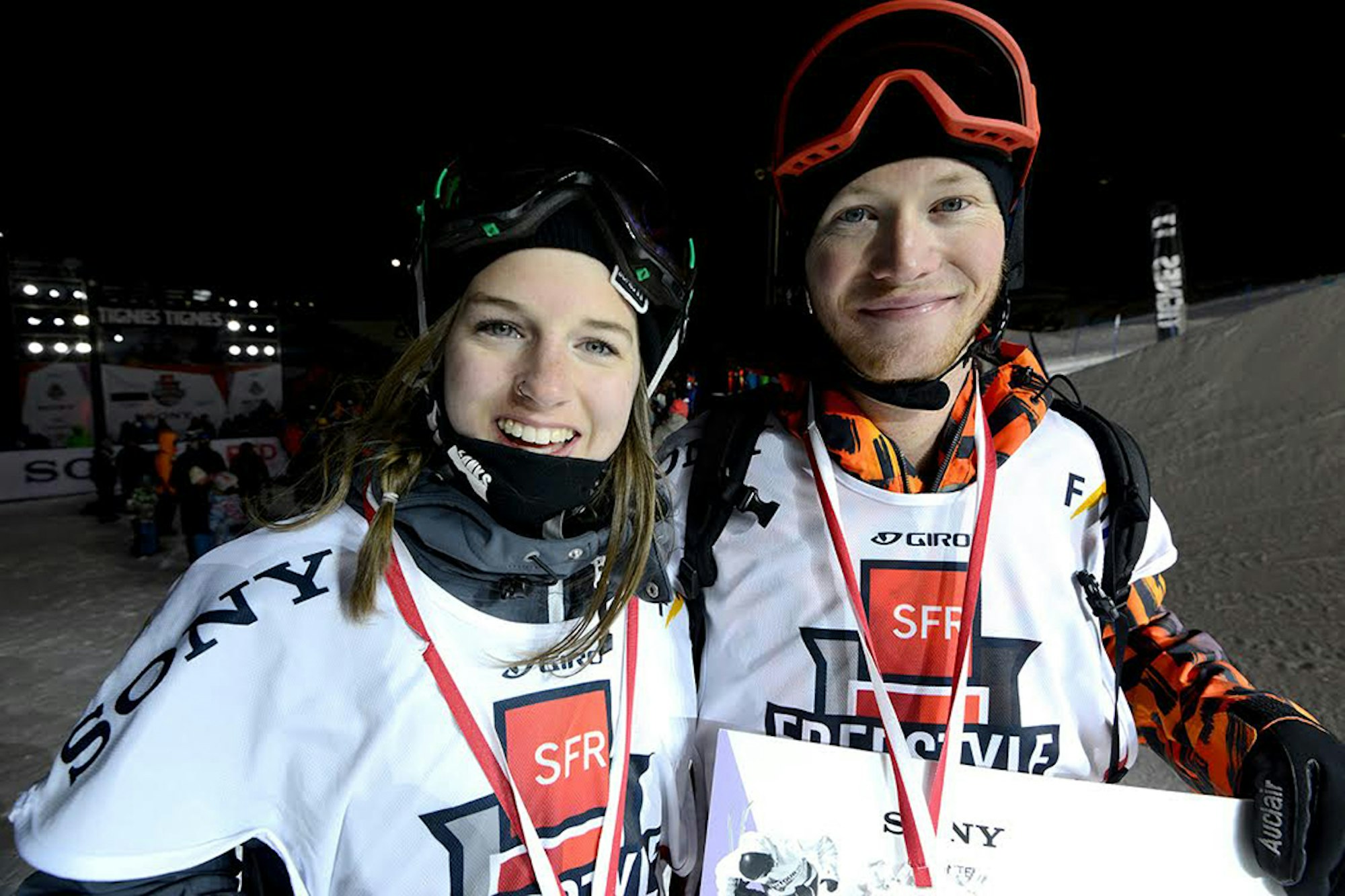 Mike Riddle and Cassie Sharpe claim halfpipe victory at the SFR Tour event in Tignes, France